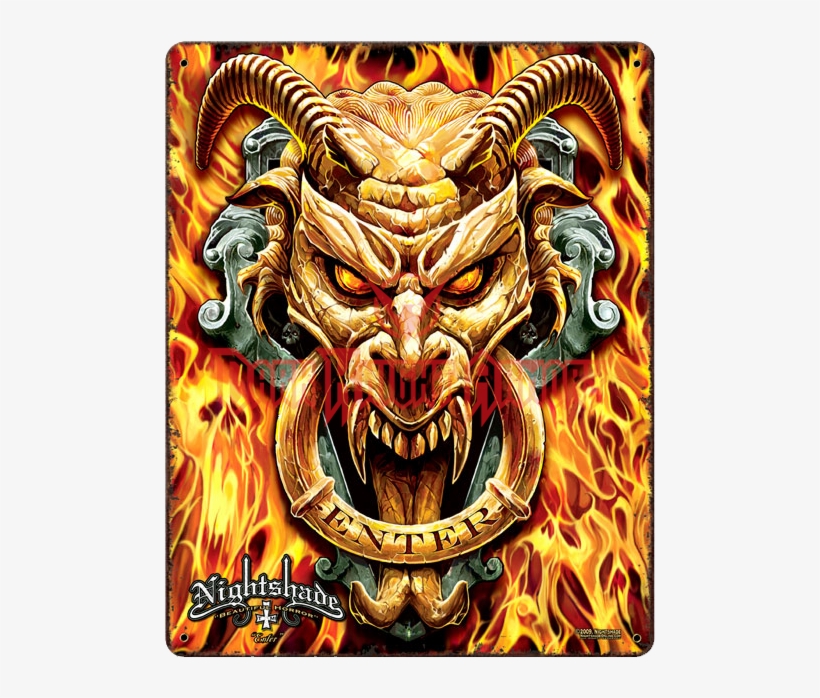 Demonic Enter Vintage Sign Pt Nts T, transparent png #7419446