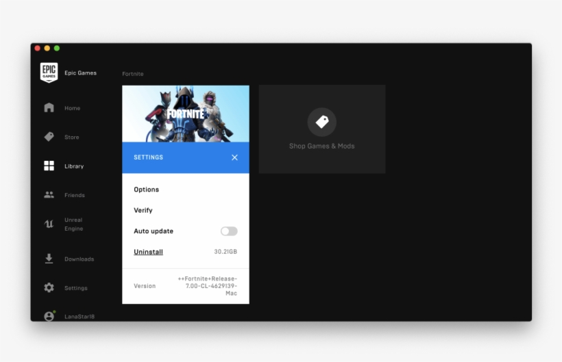 Select Fortnite → Click On The Gear Icon → Select Uninstall, transparent png #7420446