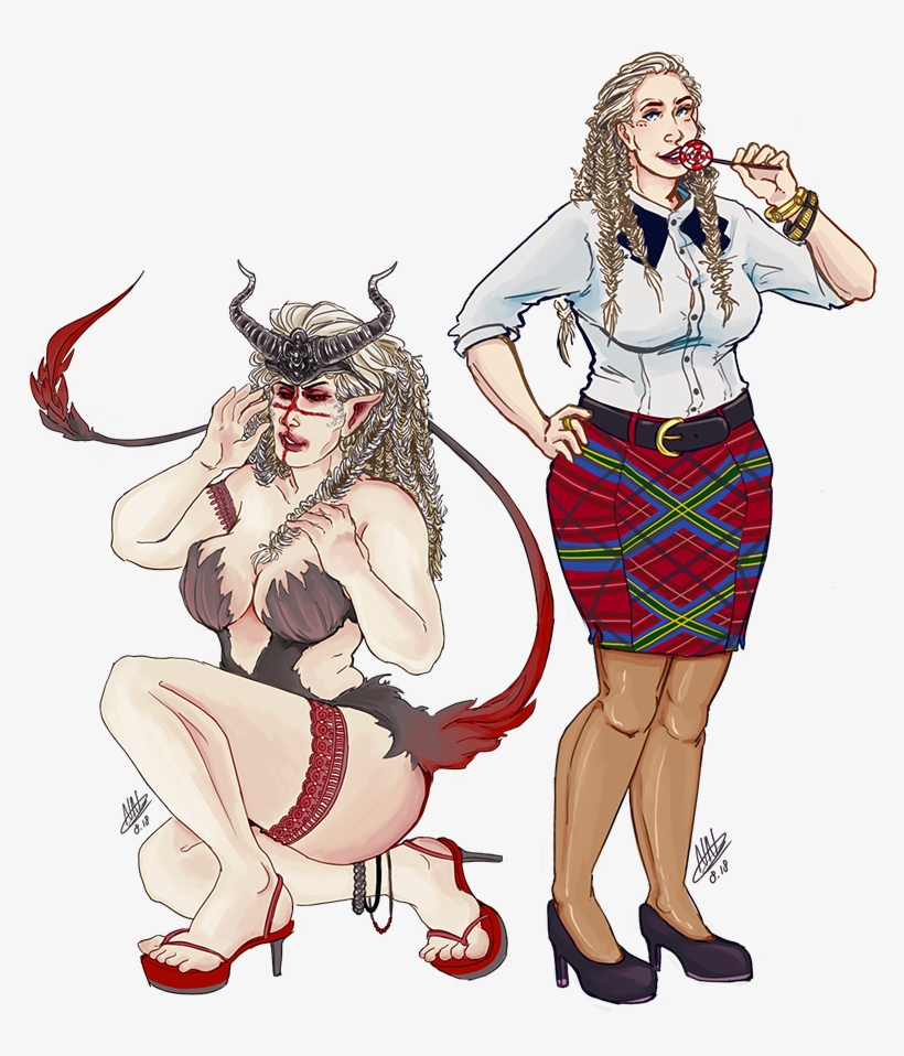 Duo Commission, Oc “luna” In Human And Succubus Form, transparent png #7428488