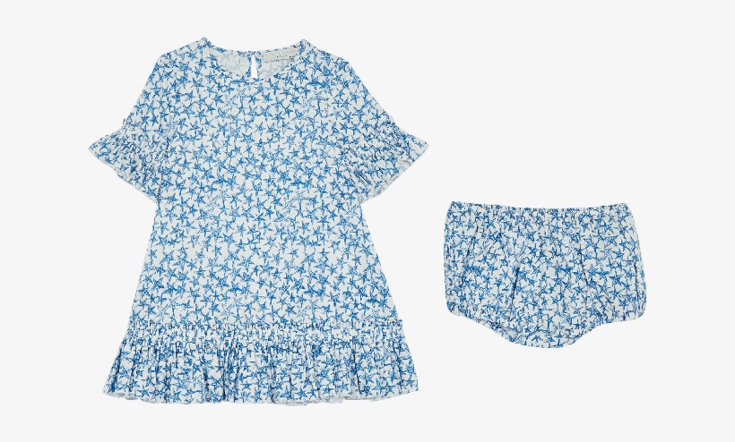 White Viola Stars Dress & Bloomers Set, transparent png #7430022