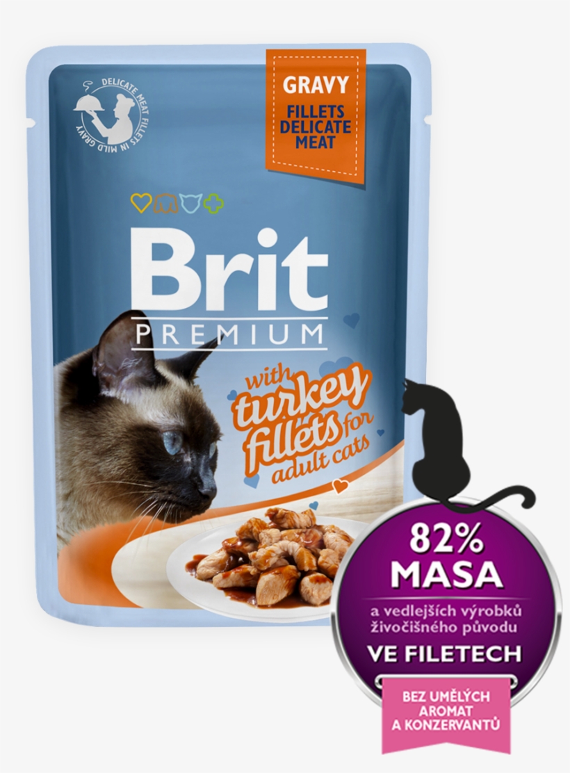Brit Premium Cat Pouch With Turkey Fillets In Gravy, transparent png #7433988