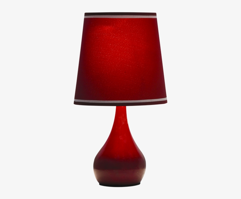Image For Bedside Lamp With Red Fabric Shade From Economax, transparent png #7436857