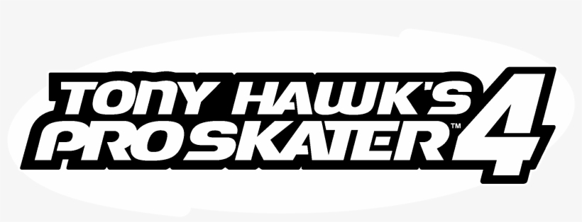 Tony Hawk Pro Skater 4 Logo Black And White, transparent png #7441713