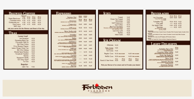 Forbidden Flavours Menu Boards, transparent png #7442802