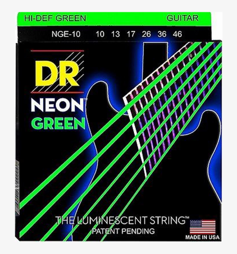 Dr Strings Hi Def Neon Green Electric Guitar Strings, transparent png #7446552