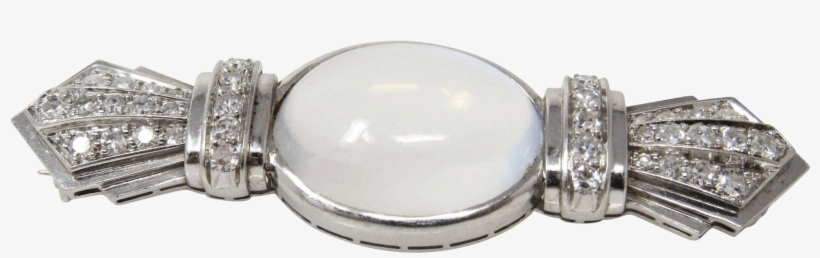 Retro Platinum Moonstone Diamond Brooch Brooch, transparent png #7446751