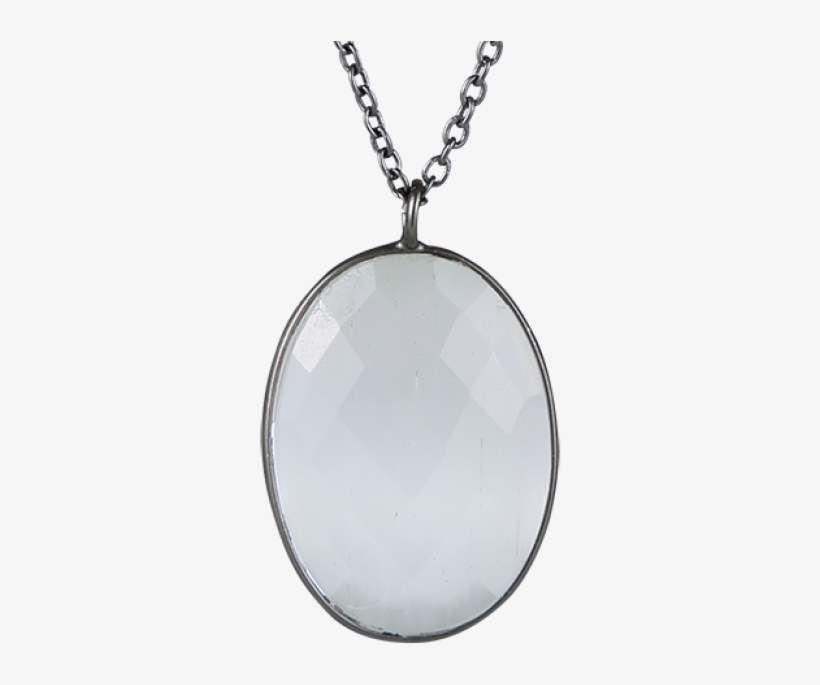 Crude Necklace In Black Silver With White Moonstone, transparent png #7447248