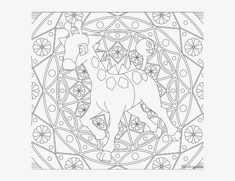 Adult Pokemon Coloring Page Girafarig, transparent png #7450403