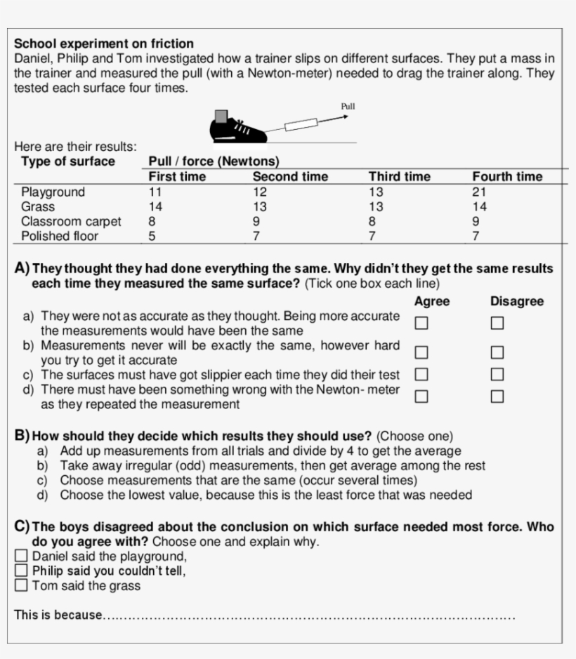 Example Item Of " How Science Works " Test Item A In, transparent png #7451258