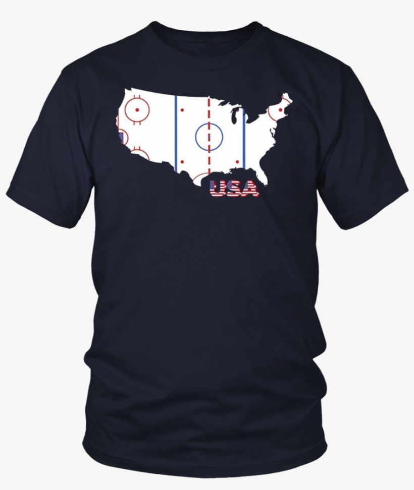 American Ice Hockey Map T-shirt United States Tee Usa, transparent png #7452982