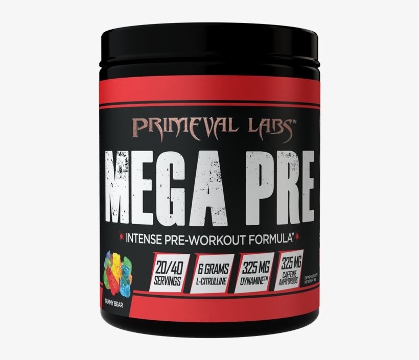 Mega Pre Black Gummy Bear Bottle Front, transparent png #7453195