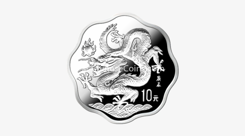 2000 10y Silver Dragon Scallop Coin Rev, transparent png #7455620