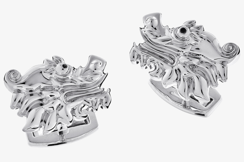 Silver Dragon Cufflinks, transparent png #7455959
