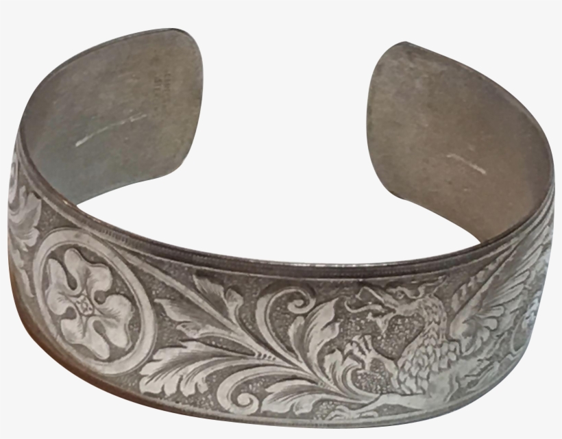 Vintage Danecraft Sterling Silver Dragon Griffith Cuff, transparent png #7456068