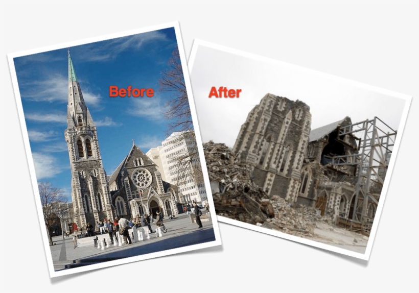 Christchurch Cathedral Before & After Via Jimbolt And, transparent png #7470977
