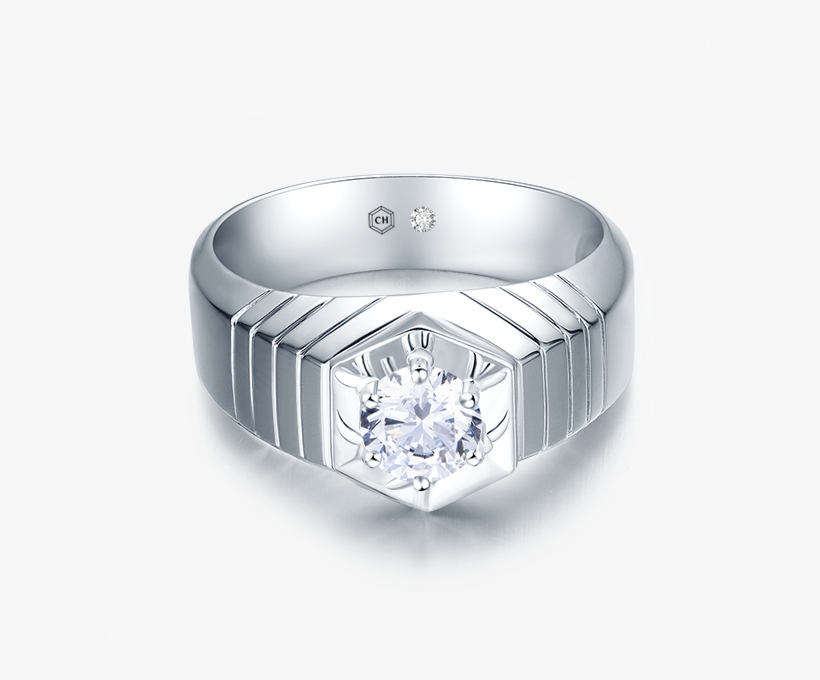 Sleek Ribbed Front High Dome Men Solitaire Diamond, transparent png #7478635