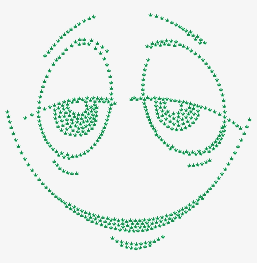 Stoned Smiley Face Marijuana Green, transparent png #7482032