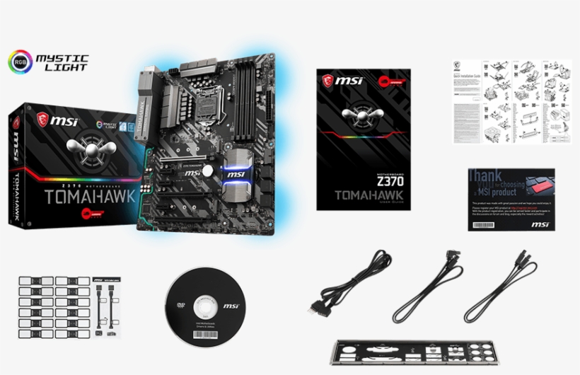 Msi Z370 Tomahawk Box Content, transparent png #7483532