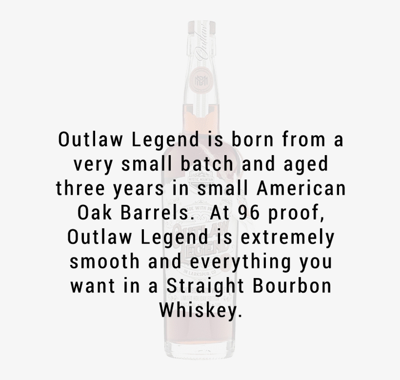 Mystic Mountain Outlaw Legend Straight Bourbon Whiskey, transparent png #7492669
