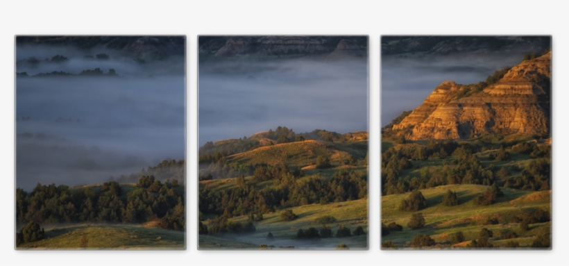 Theodore Roosevelt National Park Panoramic Canvas Set, transparent png #7494806