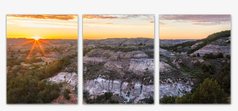 Theodore Roosevelt National Park Panoramic Canvas Set, transparent png #7495028
