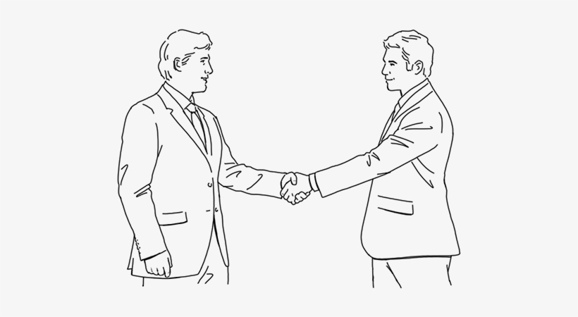 Men Shaking Hands Drawing - Drawing, transparent png #750443