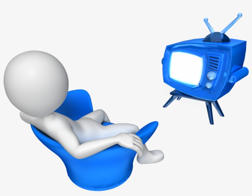 Stick Figure Watching Tv - 3d Man Watching Tv, transparent png #750516