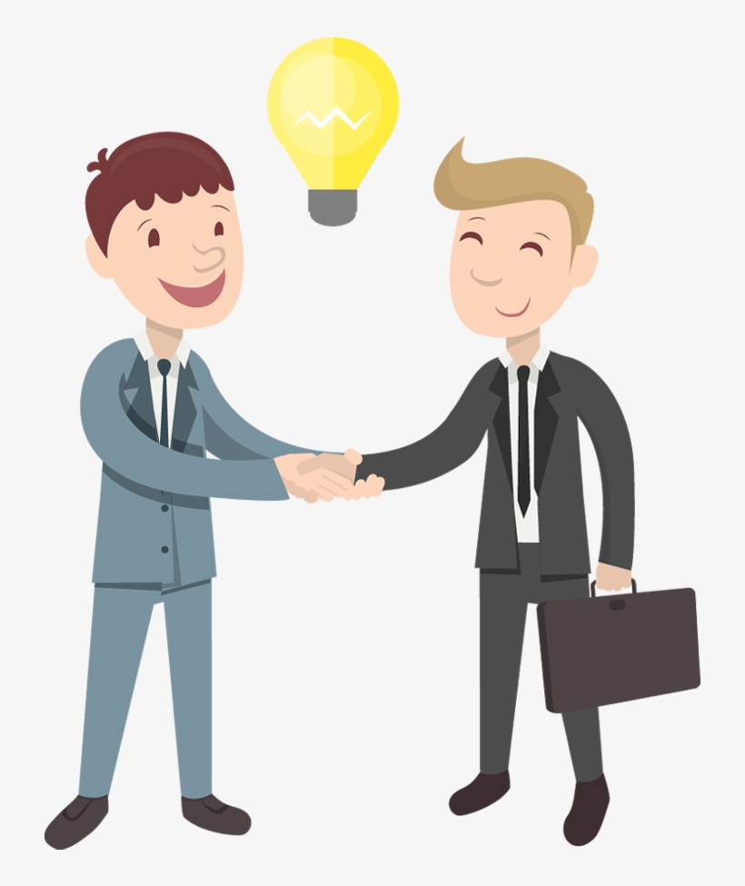 Black And White Download Cartoon Two Businessman Idea - Cartoon People Shake Hand, transparent png #750837