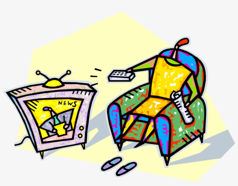 Vector Illustration Of Relaxing In Chair With Newspaper - Song, transparent png #751054