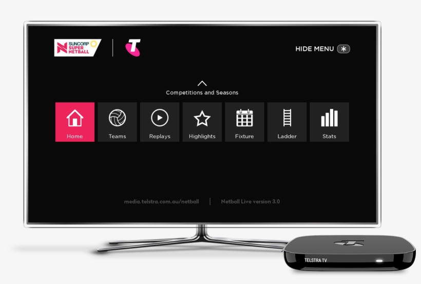 Download The Netball App From The Telstra Tv App Section - Netball, transparent png #751790