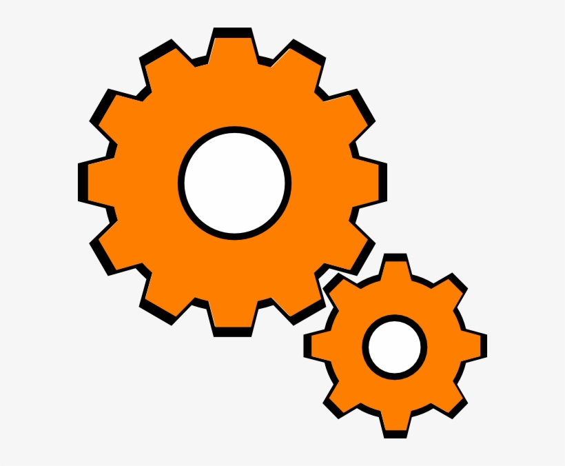 Small - Orange Gear Clipart, transparent png #753377