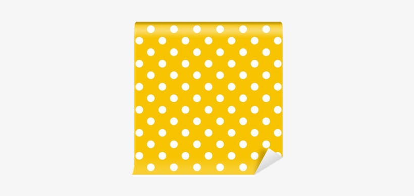 Polka Dots On Yellow Background Retro Seamless Vector - Polka Dot, transparent png #755342