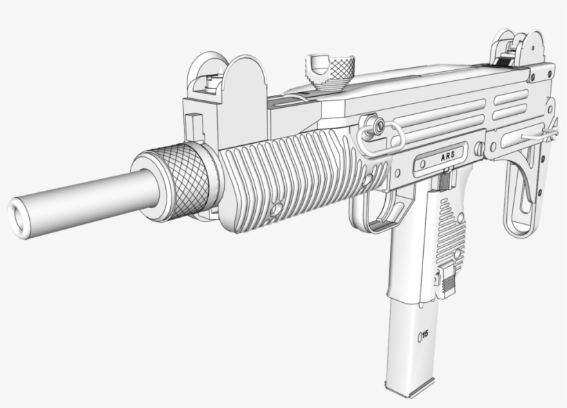 Uzi Submachine Gun - Uzi, transparent png #755550