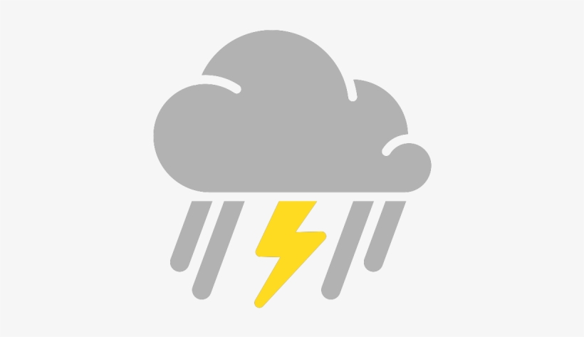 Simple Weather Icons Thunderstorm Png Png Images - Scattered Thunderstorm Weather Symbol, transparent png #756375