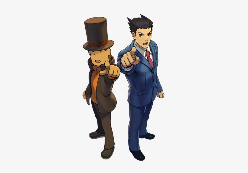 Ace Attorney And Ace Investigator Join Forces - Nintendo 3ds Layton Vs. Wright, transparent png #756401