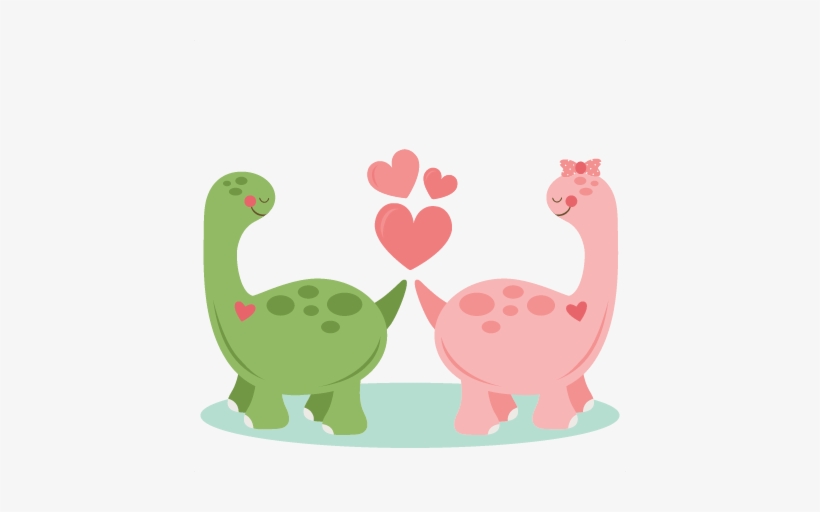 Dinosaurs In Love Svg Scrapbook Cut File Cute Clipart - Dinosaur Love Clipart, transparent png #756762