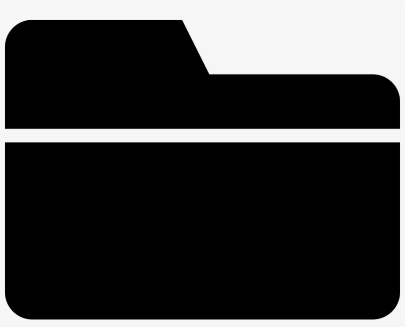 Folder Black Symbol With One Horizontal Straight Line - Portable Network Graphics, transparent png #758024