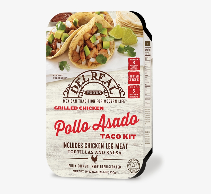 Pollo Asado Taco Kit - Del Real Seasoned Shredded Beef - 16 Oz Tray, transparent png #758277