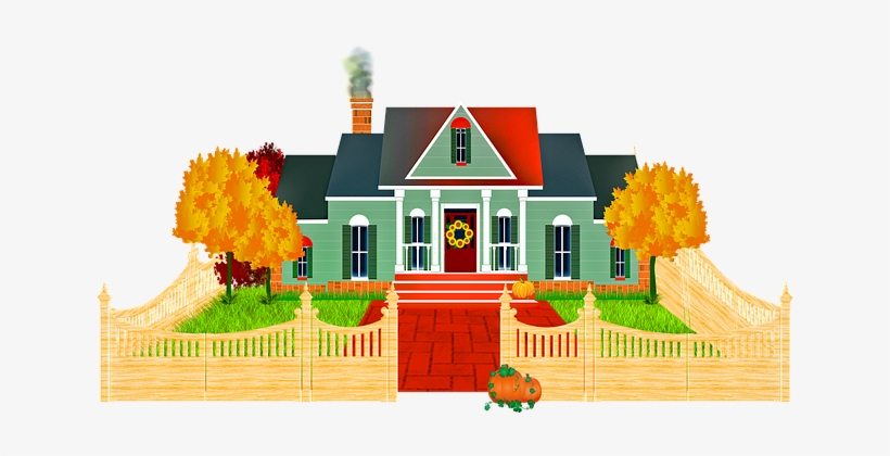 Autumn House, Fall, House, Autumn, Trees - Autumn, transparent png #758700