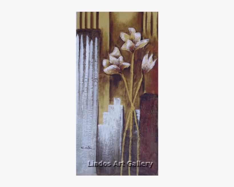 Golden Flowers Textured Oil Painting - Lily, transparent png #758804