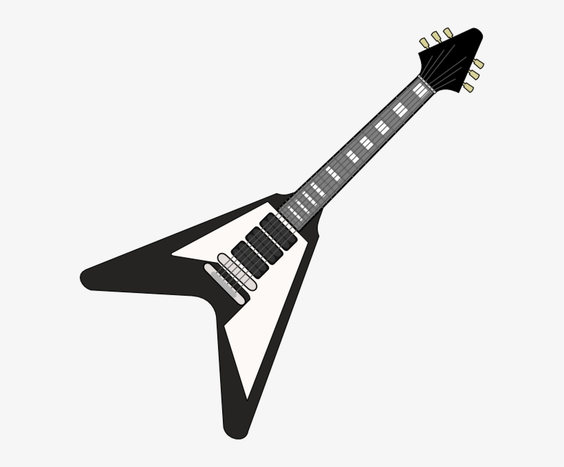 Rock Guitar Outline - Clip Art Rock Guitar, transparent png #758863