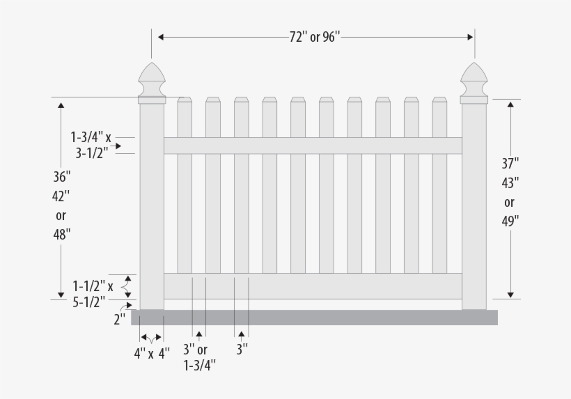 Straight Top Wide Picket - Picket Fence, transparent png #758974