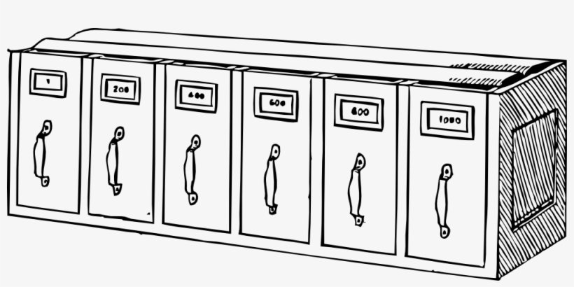 Horizontal Document Trays Black White Line Art 999px - Locker Map Sunny Hills High School, transparent png #759096