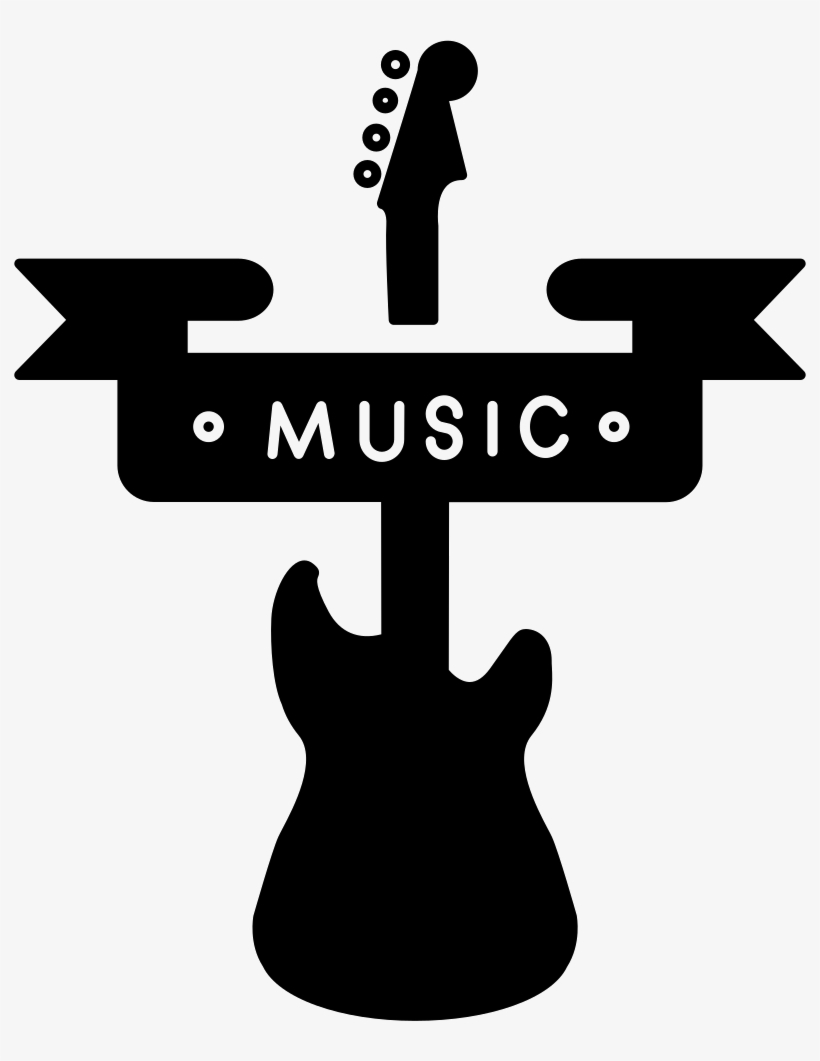 Music Banner And A Guitar Silhouette Comments - Icone Guitarra, transparent png #759114