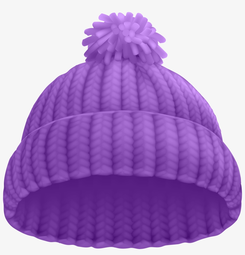 Purple Winter Hat Png Clip Art Image - Beanie Clipart, transparent png #759365