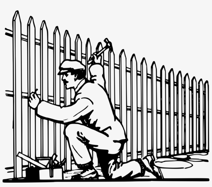 Picket Fence Gate Garden Chain-link Fencing - Building A Fence Clipart, transparent png #759869