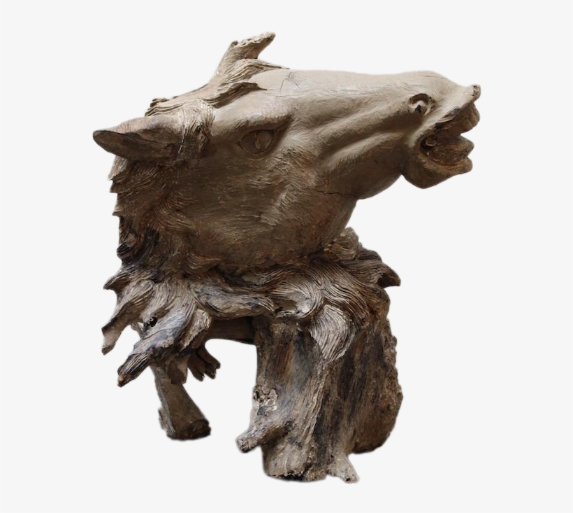 Hand Carved Bust Of Horse Head In Teak, transparent png #7500431