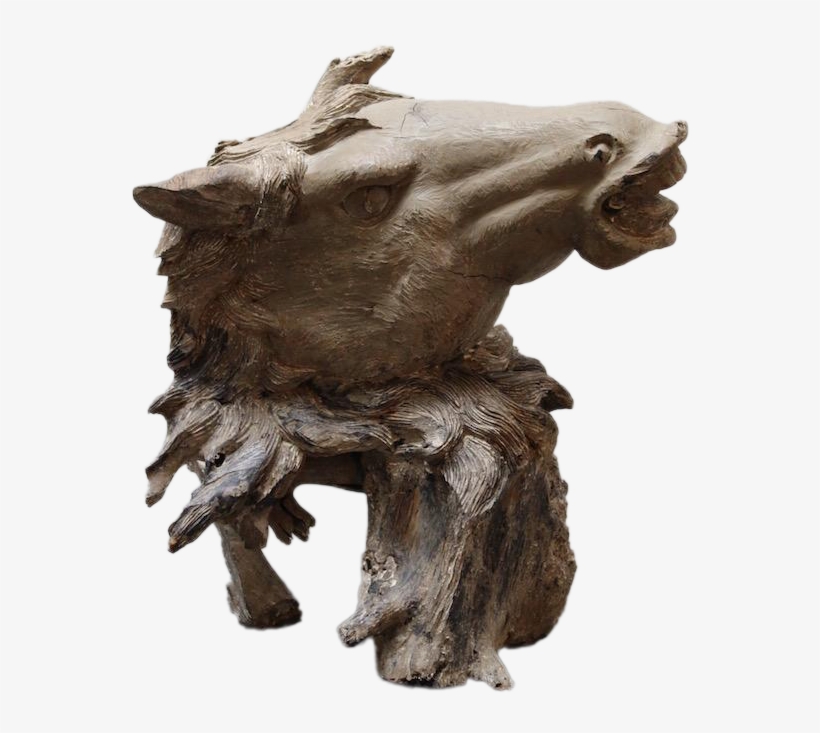 Hand Carved Bust Of Horse Head In Teak, transparent png #7500431