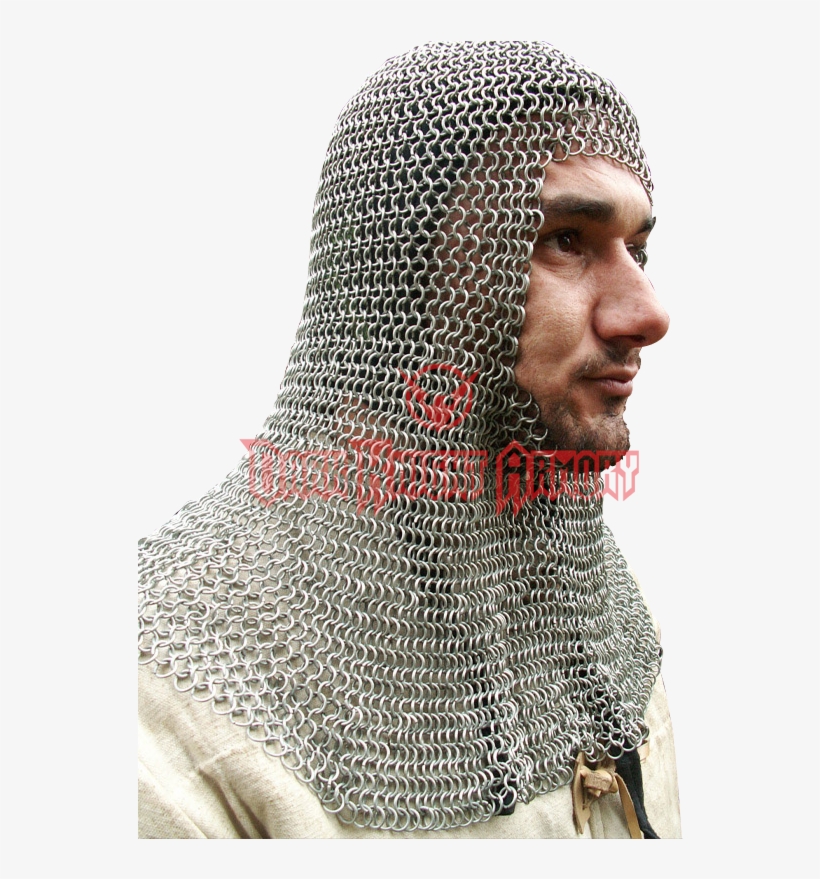 European Flat Ring Chainmail Coif, transparent png #7504565
