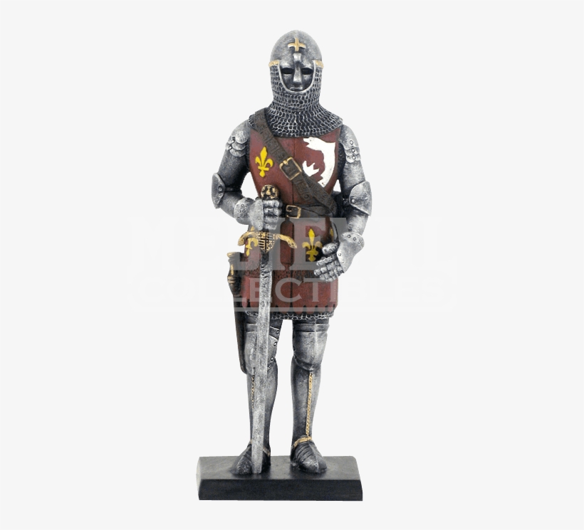 Armored Knight With Chainmail Coif Helmet And Sword, transparent png #7504826